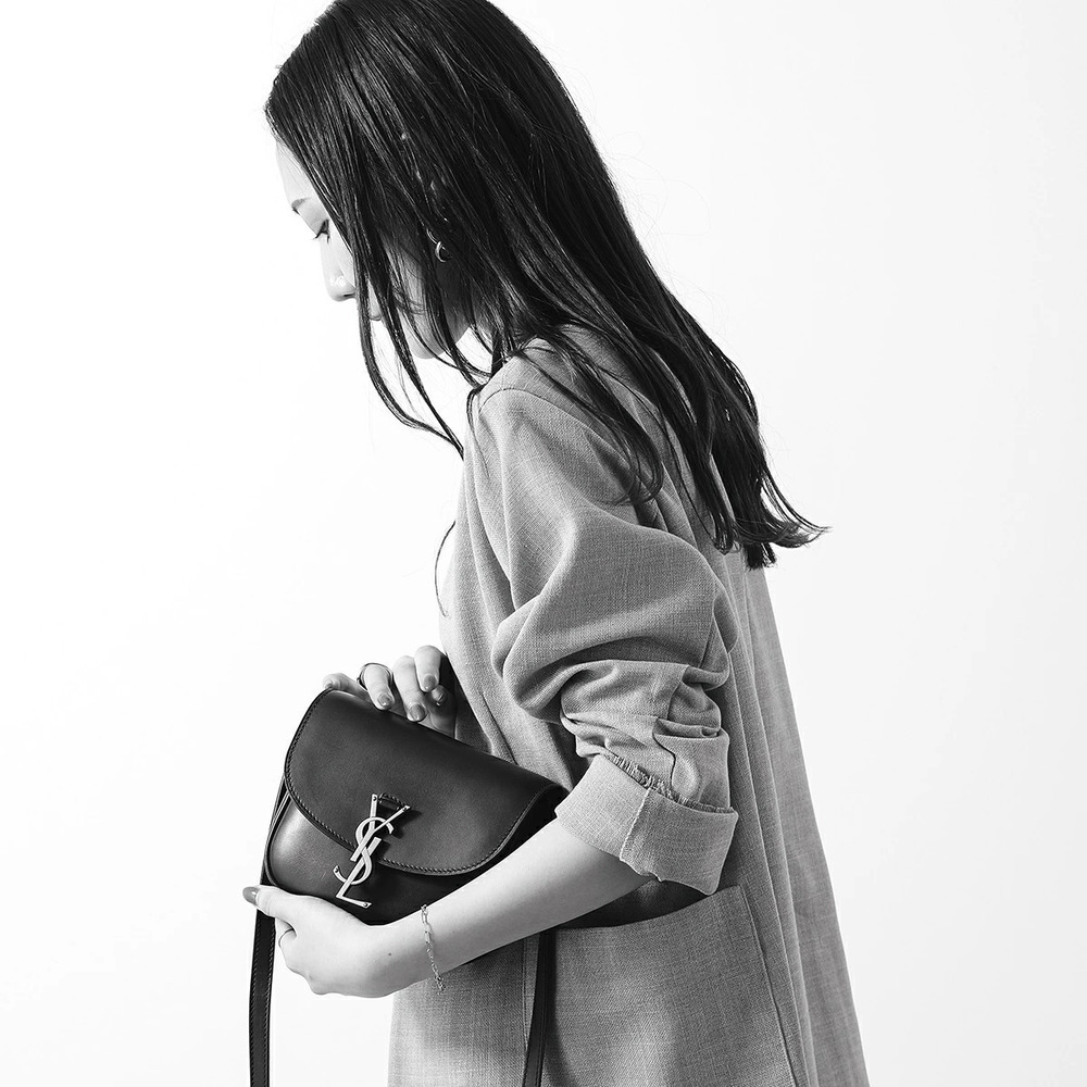 SAINT LAURENT Kaia Shoulder Bag Cassandra Nero Black